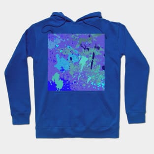 abstract blue paint splatter Hoodie